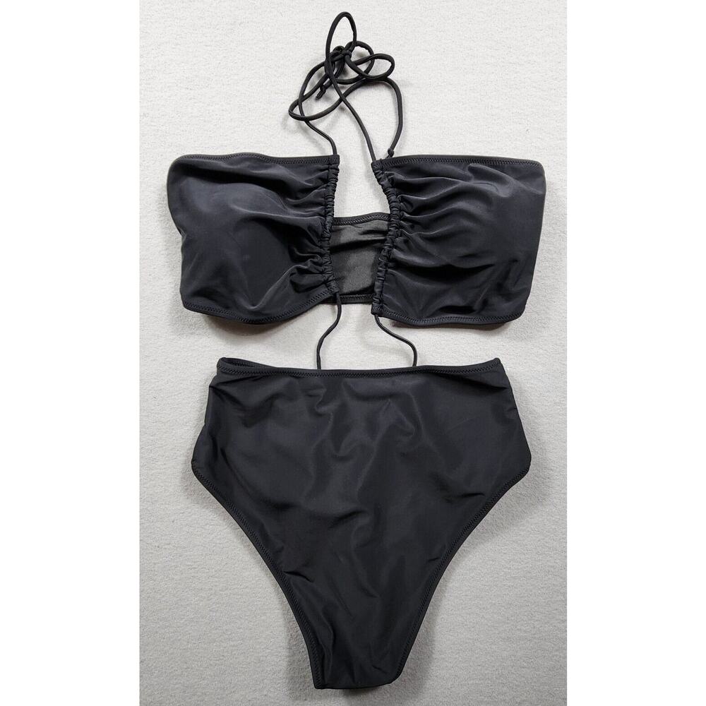 One Piece Sexy Cutout Bathing Suit High Waist Backless Halter Womens Size Small